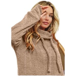 Women’s Super Soft Taupe Turtleneck Side Pocket Top NWT (#0010)